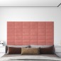 vidaXL Paneles de pared 12 uds terciopelo rosa 30x15 cm 0,54 m² vidaXL Paneles de pared 12 uds terciopelo rosa 30x15 cm 0,54 m²