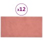 vidaXL Paneles de pared 12 uds terciopelo rosa 30x15 cm 0,54 m² vidaXL Paneles de pared 12 uds terciopelo rosa 30x15 cm 0,54 m²
