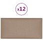 vidaXL Paneles de pared 12 uds cuero PE capuchino 30x15 cm 0,54 m² vidaXL Paneles de pared 12 uds cuero PE capuchino 30x15 cm 0,54 m²