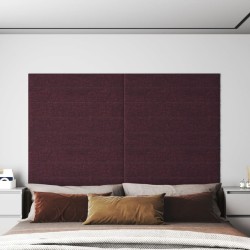 vidaXL Paneles de pared 12 uds tela morado 90x15 cm 1,62 m²