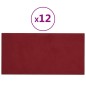 vidaXL Paneles de pared 12 uds terciopelo rojo tinto 60x30 cm 2,16 m² vidaXL Paneles de pared 12 uds terciopelo rojo tinto 60x30 cm 2,16 m²