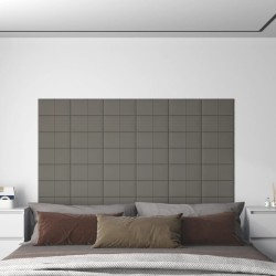vidaXL Paneles de pared 12 uds terciopelo gris claro 30x15 cm 0,54 m²