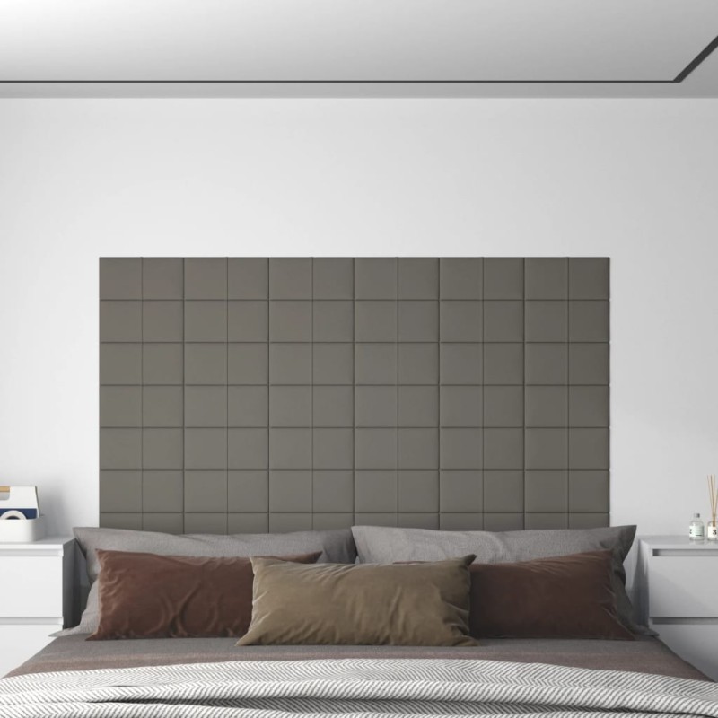 vidaXL Paneles de pared 12 uds terciopelo gris claro 30x15 cm 0,54 m² vidaXL Paneles de pared 12 uds terciopelo gris claro 30x15 cm 0,54 m²