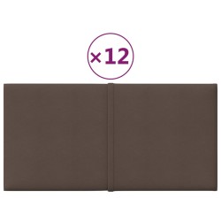 vidaXL Paneles de pared 12 uds tela gris taupe 30x15 cm 0,54 m²
