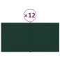 vidaXL Paneles de pared 12 uds tela verde oscuro 30x15 cm 0,54 m² vidaXL Paneles de pared 12 uds tela verde oscuro 30x15 cm 0,54 m²