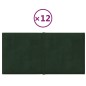 vidaXL Paneles de pared 12 uds terciopelo verde oscuro 30x15cm 0,54 m² vidaXL Paneles de pared 12 uds terciopelo verde oscuro 30x15cm 0,54 m²