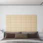vidaXL Paneles de pared 12 uds tela color crema 30x15 cm 0,54 m² vidaXL Paneles de pared 12 uds tela color crema 30x15 cm 0,54 m²
