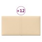 vidaXL Paneles de pared 12 uds tela color crema 30x15 cm 0,54 m² vidaXL Paneles de pared 12 uds tela color crema 30x15 cm 0,54 m²