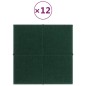 vidaXL Paneles de pared 12 uds tela verde oscuro 30x30 cm 1,08m² vidaXL Paneles de pared 12 uds tela verde oscuro 30x30 cm 1,08m²
