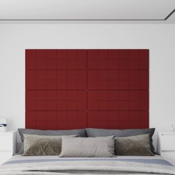 vidaXL Paneles de pared 12 uds tela rojo tinto 90x30 cm 3,24 m²