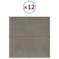 vidaXL Paneles de pared 12 uds terciopelo gris claro 30x30 cm 1,08 m² vidaXL Paneles de pared 12 uds terciopelo gris claro 30x30 cm 1,08 m²