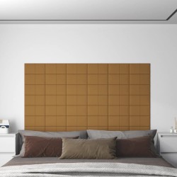 vidaXL Paneles de pared 12 uds terciopelo marrón 30x15 cm 0,54 m²