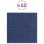 vidaXL Paneles de pared 12 uds tela azul 30x30 cm 1,08 m² vidaXL Paneles de pared 12 uds tela azul 30x30 cm 1,08 m²