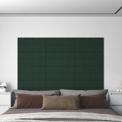 vidaXL Paneles de pared 12 uds tela verde oscuro 60x30 cm 2,16 m²