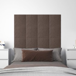 vidaXL Paneles de pared 12 uds tela gris taupé 30x30 cm 1,08 m²