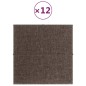 vidaXL Paneles de pared 12 uds tela gris taupé 30x30 cm 1,08 m² vidaXL Paneles de pared 12 uds tela gris taupé 30x30 cm 1,08 m²