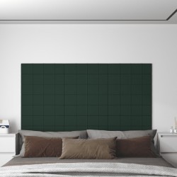 vidaXL Paneles de pared 12 uds tela verde oscuro 60x15 cm 1,08 m²