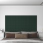 vidaXL Paneles de pared 12 uds tela verde oscuro 60x15 cm 1,08 m² vidaXL Paneles de pared 12 uds tela verde oscuro 60x15 cm 1,08 m²
