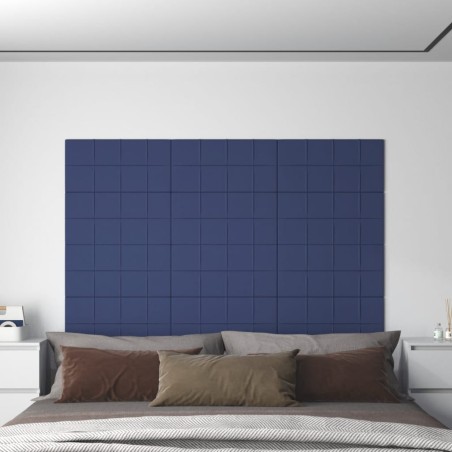 vidaXL Paneles de pared 12 uds tela azul 60x30 cm 2,16 m²