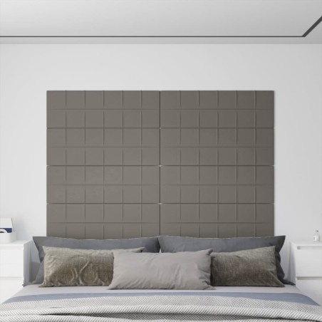 vidaXL Paneles de pared 12 uds terciopelo gris claro 90x30 cm 3,24 m²