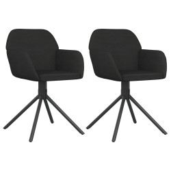 vidaXL Sillas de comedor giratorias 2 uds terciopelo negro
