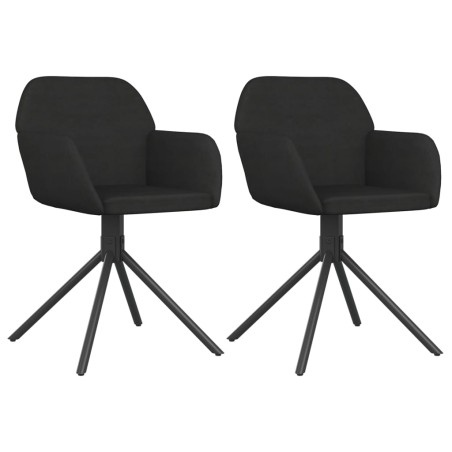 vidaXL Sillas de comedor giratorias 2 uds terciopelo negro
