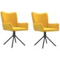 vidaXL Sillas de comedor giratorias 2 uds terciopelo amarillo