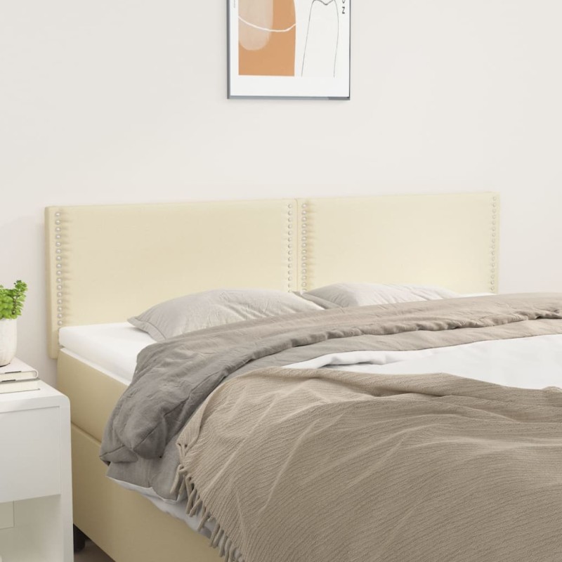 vidaXL Cabeceros 2 unidades cuero sintético color crema 72x5x78/88 cm vidaXL Cabeceros 2 unidades cuero sintético color crema 72x5x78/88 cm