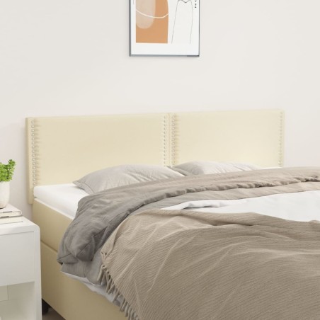 vidaXL Cabeceros 2 unidades cuero sintético color crema 72x5x78/88 cm