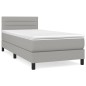 vidaXL Cama box spring con colchón tela gris claro 100x200 cm vidaXL Cama box spring con colchón tela gris claro 100x200 cm