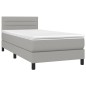 vidaXL Cama box spring con colchón tela gris claro 100x200 cm vidaXL Cama box spring con colchón tela gris claro 100x200 cm