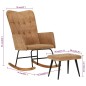 vidaXL Mecedora con taburete lona vintage marrón vidaXL Mecedora con taburete lona vintage marrón