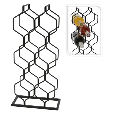 H&S Collection Botellero para 8 botellas metal negro