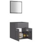 vidaXL Set muebles de baño 2 piezas madera contrachapada gris brillo vidaXL Set muebles de baño 2 piezas madera contrachapada gris brillo