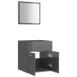 vidaXL Set muebles de baño 2 piezas madera contrachapada gris brillo vidaXL Set muebles de baño 2 piezas madera contrachapada gris brillo