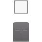 vidaXL Set muebles de baño 2 piezas madera contrachapada gris brillo vidaXL Set muebles de baño 2 piezas madera contrachapada gris brillo