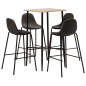 vidaXL Set de mesa alta y taburetes de cocina 5 pzas tela gris oscuro vidaXL Set de mesa alta y taburetes de cocina 5 pzas tela gris oscuro