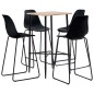 vidaXL Juego de mesa alta y taburetes 5 piezas plástico negro vidaXL Juego de mesa alta y taburetes 5 piezas plástico negro