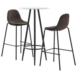 vidaXL Juego de mesa alta y taburetes 3 piezas tela gris oscuro