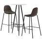 vidaXL Juego de mesa alta y taburetes 3 piezas tela gris oscuro vidaXL Juego de mesa alta y taburetes 3 piezas tela gris oscuro