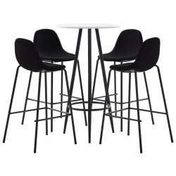 vidaXL Juego de mesa alta y taburetes 5 piezas tela negra