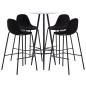 vidaXL Juego de mesa alta y taburetes 5 piezas tela negra vidaXL Juego de mesa alta y taburetes 5 piezas tela negra