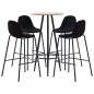 vidaXL Juego de mesa alta y taburetes 5 piezas tela negro vidaXL Juego de mesa alta y taburetes 5 piezas tela negro