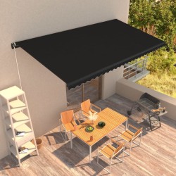 vidaXL Toldo retráctil manual gris antracita 600x300 cm