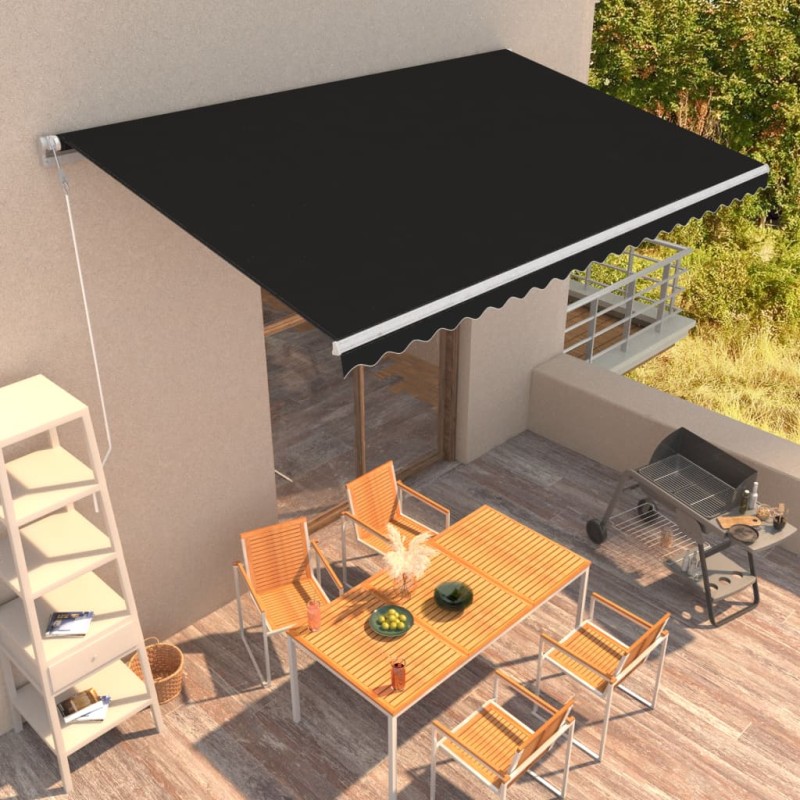 vidaXL Toldo retráctil automático gris antracita 500x300 cm vidaXL Toldo retráctil automático gris antracita 500x300 cm