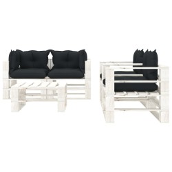 vidaXL Muebles de palets de jardín 5 pzas madera cojines antracita