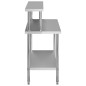 vidaXL Mesa de trabajo de cocina con estante acero inox 120x60x120cm