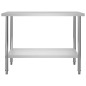 vidaXL Mesa de trabajo de cocina con estante acero inox 120x60x120cm