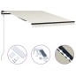 vidaXL Toldo retráctil sensor de viento y LED color crema 300x250 cm vidaXL Toldo retráctil sensor de viento y LED color crema 300x250 cm