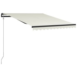 vidaXL Toldo retráctil sensor de viento y LED color crema 300x250 cm
